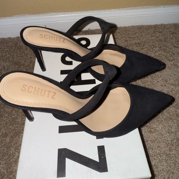 SCHUTZ Black Pointed Toe Heels - Picture 5 of 7